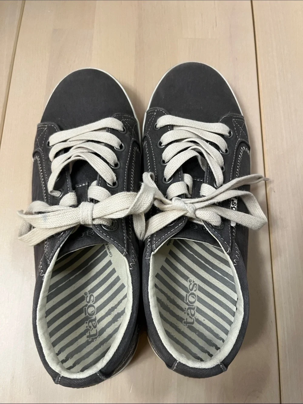 Taos Retro Star RES-12844 Low Lace-Up Gray Canvas Sneakers Women’s 8.5